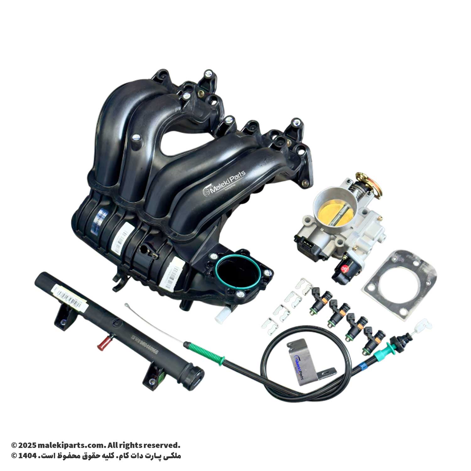 مجموعه کامل منیفولد XUM، دریچه گاز، ریل سوخت و سوزن انژکتور