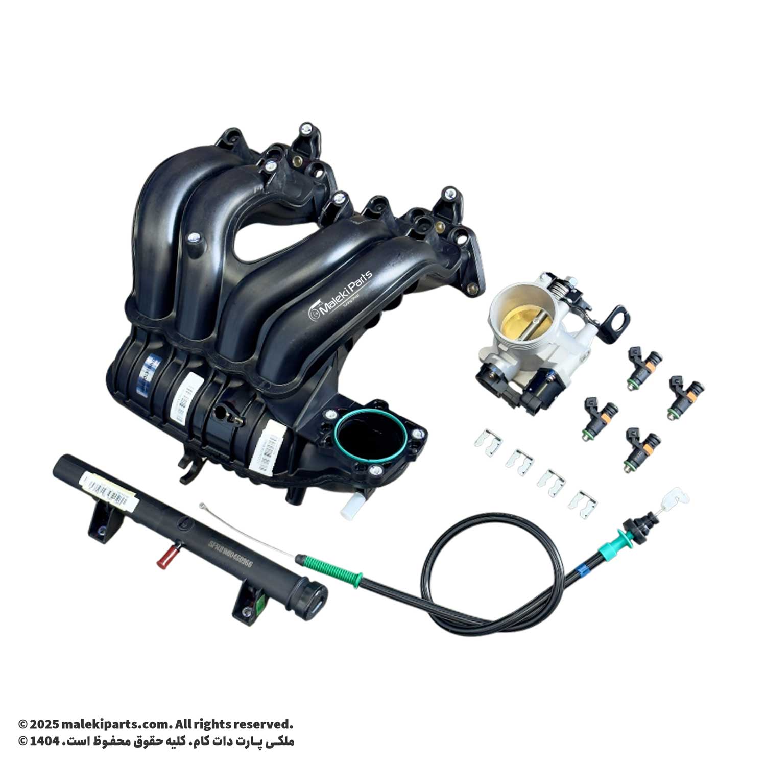 مجموعه کامل منیفولد XUM، دریچه گاز، ریل سوخت و سوزن انژکتور